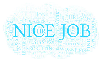 Fototapeta premium Nice Job word cloud.