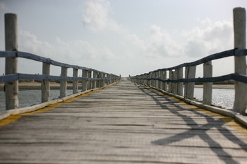 Fototapeta premium wooden bridge over the river