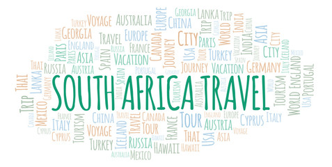 Obraz premium South Africa Travel word cloud.