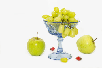 light grapes in a vase and apples series