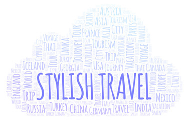 Obraz premium Stylish Travel word cloud.