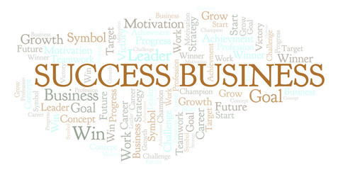 Obraz premium Success Business word cloud.