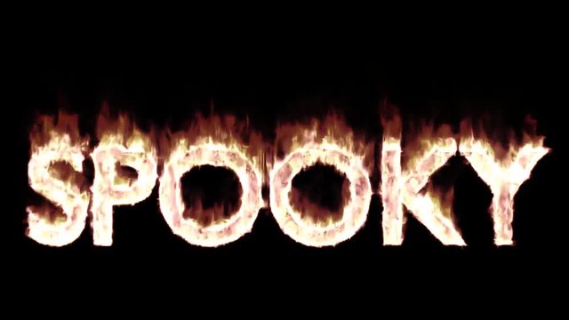 Animated burning or engulf in flames all caps text spooky. Fire has transparency and isolated and easy to loop. Mask included.