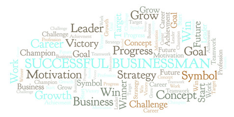 Fototapeta premium Successful Businessman word cloud.