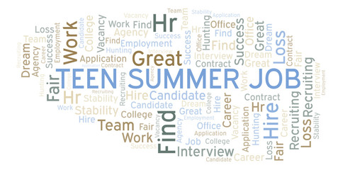 Obraz premium Teen Summer Job word cloud.