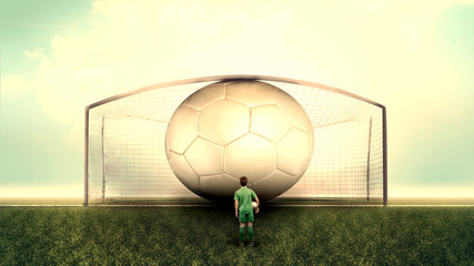 A footballer with the ball
