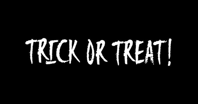 Hand Written Halloween Trick or Treat Animation with Alpha Channel
