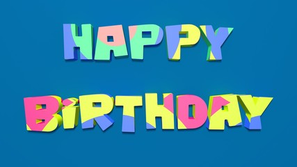 Inscription happy birthday in fun style