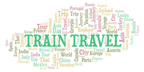 Train Travel word cloud.