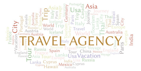 Travel Agency word cloud.