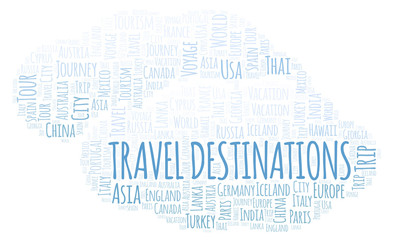 Fototapeta premium Travel Destinations word cloud.