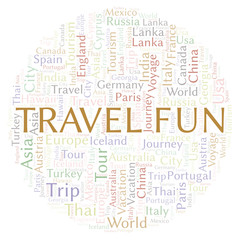 Fototapeta premium Travel Fun word cloud.