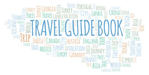 Fototapeta premium Travel Guide Book word cloud.