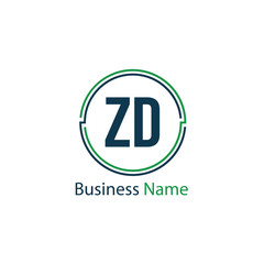 Initial Letter ZD Logo Template Design