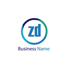 Initial Letter ZD Logo Template Design