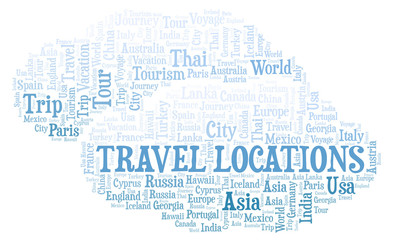 Travel Locations word cloud.