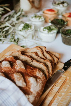fresh bread on a wedding