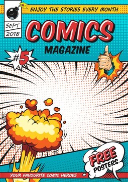 Comics poster design template