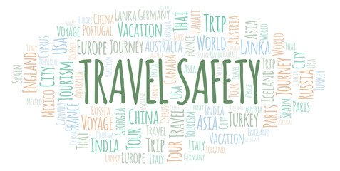 Obraz premium Travel Safety word cloud.