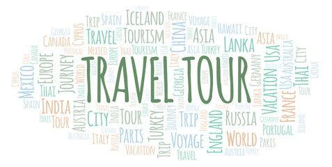 Obraz premium Travel Tour word cloud.