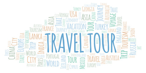 Fototapeta premium Travel Tour word cloud.