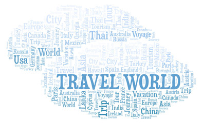 Obraz premium Travel World word cloud.