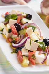 Greek salad with feta cheese