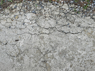 Cracked concrete texture closeup background