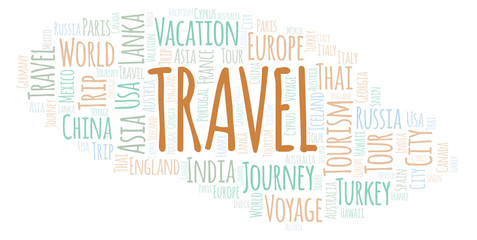 Obraz premium Travel word cloud.