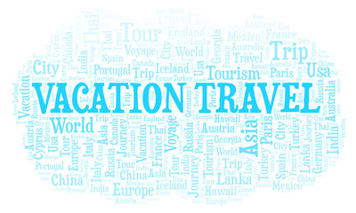 Obraz premium Vacation Travel word cloud.