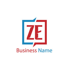 Initial Letter ZE Logo Template Design