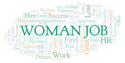 Woman Job word cloud.