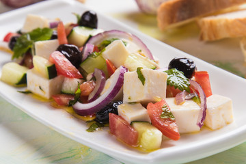 Greek salad with feta cheese