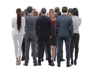 Obraz premium Back view group of business people. Rear view. Isolated over white background.