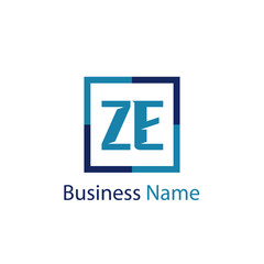 Initial Letter ZE Logo Template Design