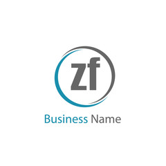 Initial Letter ZF Logo Template Design