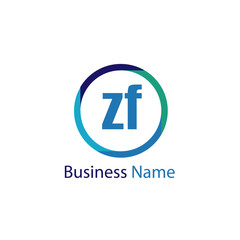 Initial Letter ZF Logo Template Design
