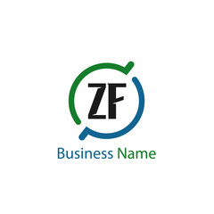 Initial Letter ZF Logo Template Design