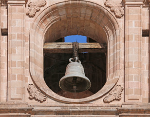 Obraz premium detail of bell tower of Church of the Society of Jesus, Cusco, Peru