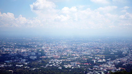 Fototapeta premium Landscape and the top view of the countryside in Chiang Mai, Thailand.
