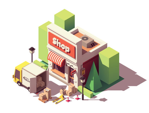 Vector isometric goods delivery icon