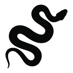 Obraz premium Snake graphic icon. Snake black silhouette isolated on white background. Vector illustration