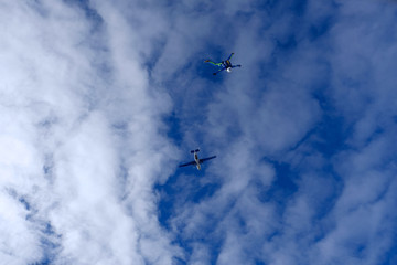 GIrl is flying in the sky