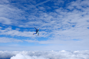 GIrl is flying in the sky