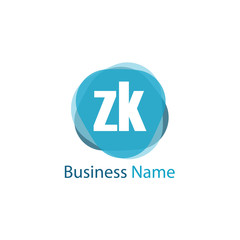 Initial Letter ZK Logo Template Design