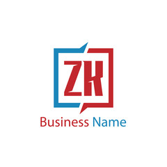 Initial Letter ZK Logo Template Design