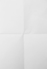 White sheet of paper folded texture