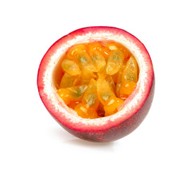 Passion fruit isolated on white background.