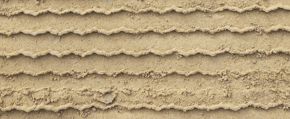 Wheel track on sand