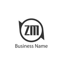Initial Letter ZM Logo Template Design
